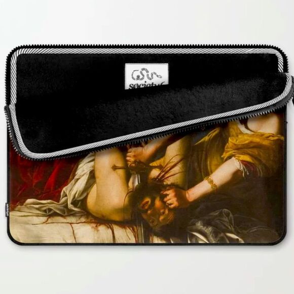 HALLOWEEN SALE “Judith Slaying Holofernes” Painting Printed Padded Laptop Sleeve - Picture 2 of 5